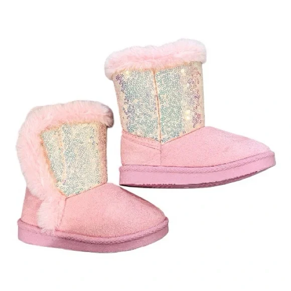 Sparkly Pink Kids Boots - Picture 1 of 3